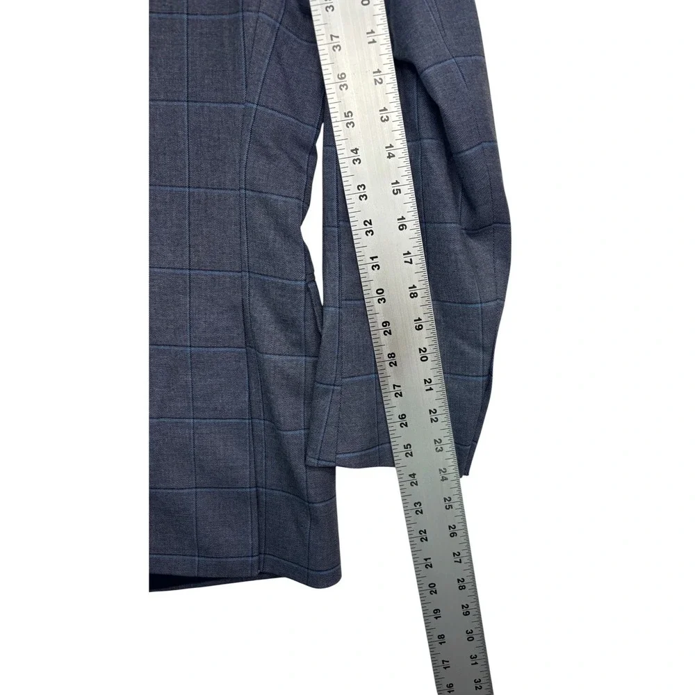 Tommy Hilfiger 38R Blue Sharkskin Windowpane Blazer Jacket Sport Suit Coat